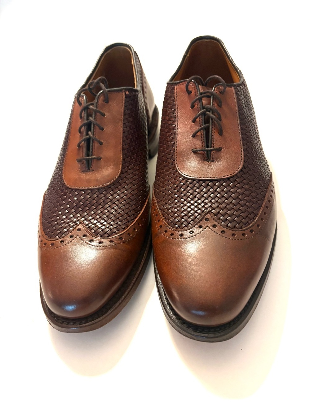 ALLEN EDMONDS Hampstead
Woven Wingtip Leather Oxford
Shoes, brown